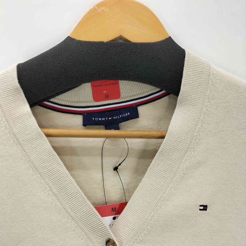 トミーヒルフィガー TOMMY HILFIGER ロゴ 刺繍 コットン ニット カーディガン レディース import:M